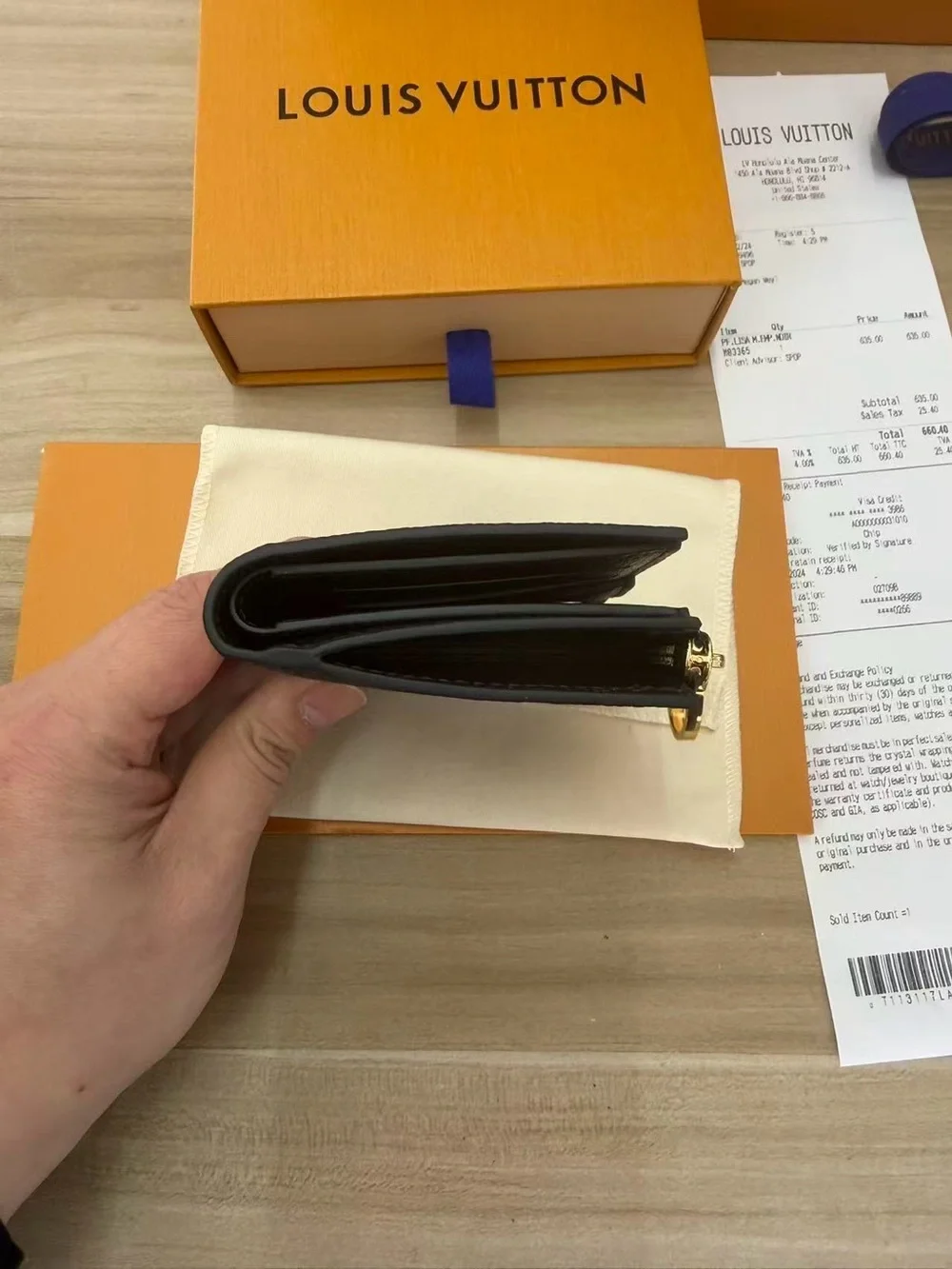 Louis Vuitton Black Embossed Monogram Small Zipper Pouch